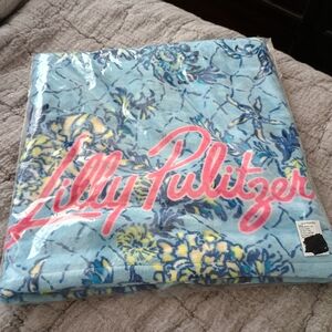 Lilly Pulitzer Blue Floral Beach Towel